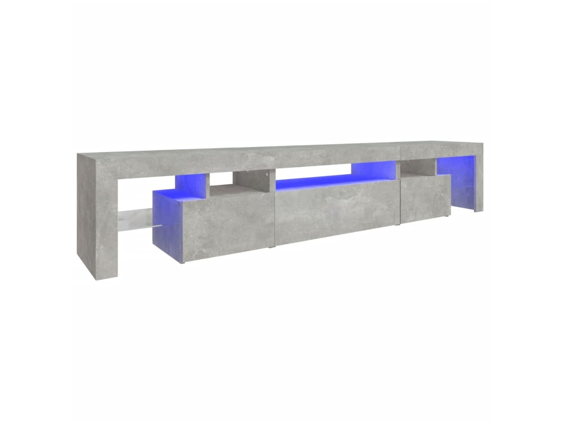 Mueble de TV con luces LED, Gris Cemento, 215x36,5x40 cm, MAISON EXCLUSIVE