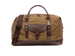 Bolsa de viaje Barbariga. Fabricada en lona de primera calidad combinada con cuero.