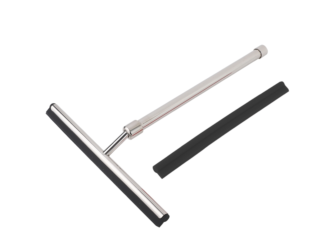 Limpiacristales De Acero Inoxidable Con Mango Extensible Y Rascador De Silicona Para Ventanas, Espejos Y Baños.