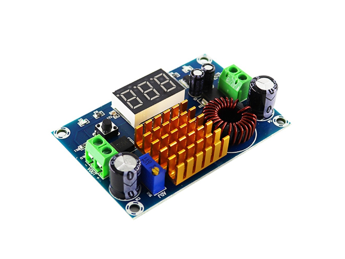Módulo Elevador Digital De 100 W, Regulador De Voltaje Ajustable De 4-35 V Cc A 5-45 V Cc, Voltímetro.