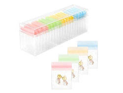 Joyero portátil a prueba de polvo con 20 bolsas transparentes para aretes, anillos y pulseras (4 colores) Cuich