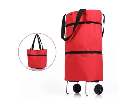 Equipo porttil del carro de la compra del carro del viaje, bolso del tirn plegable[Rojo]