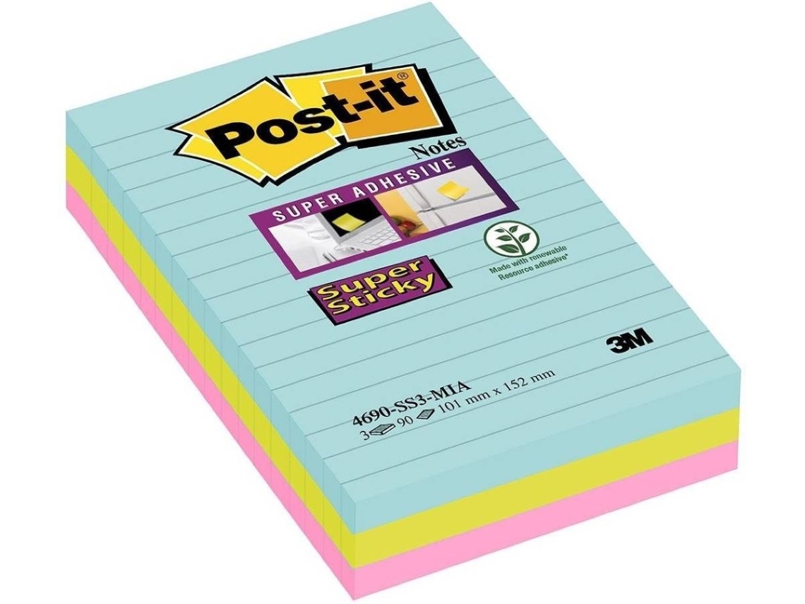 Bloc de Notas POST-IT Miami Colour (90 Hojas - 101x152 mm)