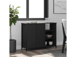 Aparador De Madera De Ingeniería Negro 100x33x75 Cm