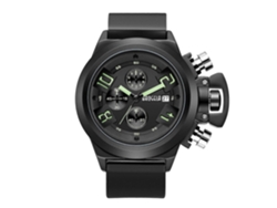 Reloj Baogela 1606 para hombre, cronógrafo luminoso de tres agujas, correa de silicona, cuarzo Hengrongshen (naranja)