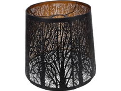 Metal Perforado Con Motivo Forestal, Suave Difusión De La Luz, Transmisión, Elegante Forma De Tambor, Adecuado