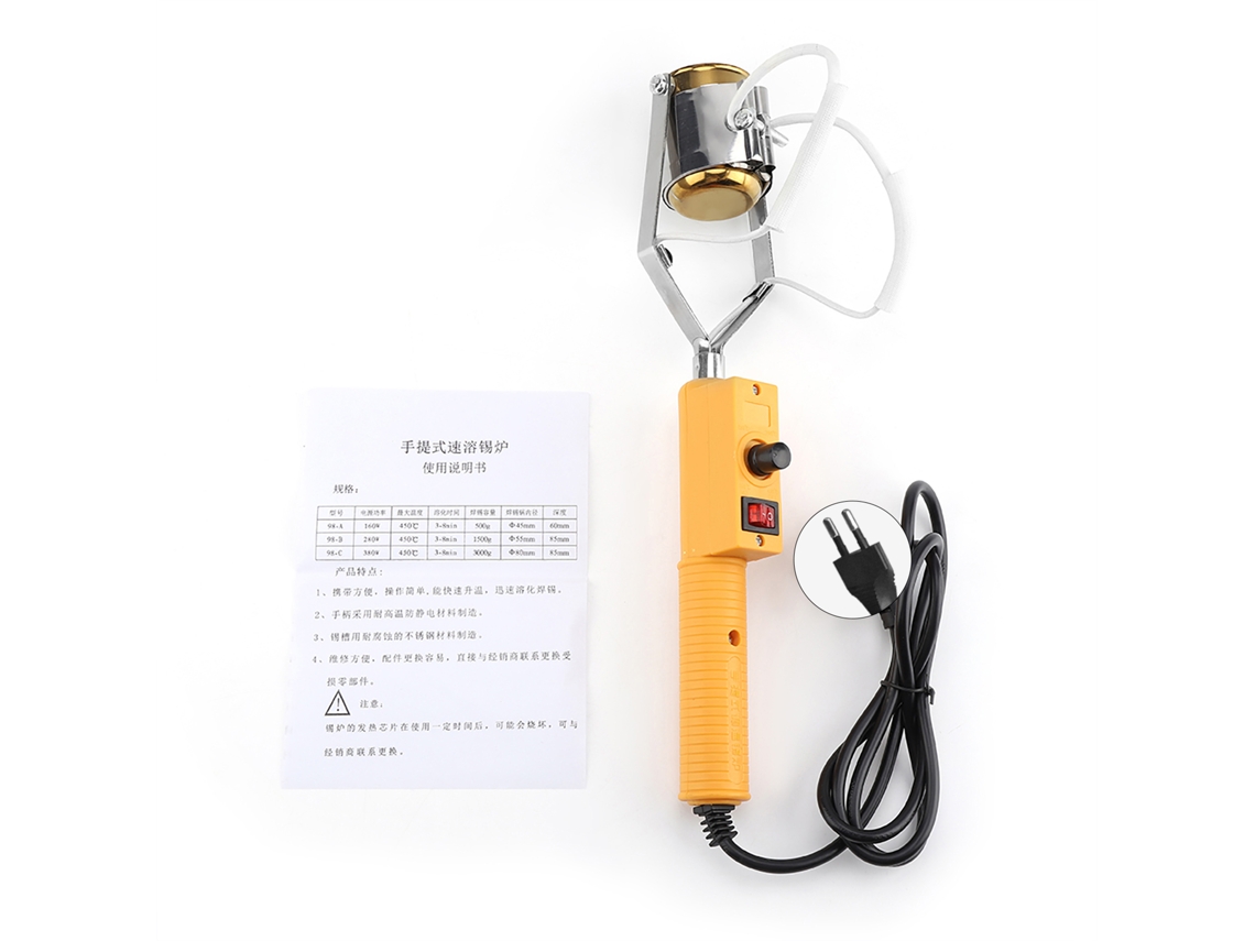 Olla De Soldadura Eléctrica Portátil 180w Con Control De Temperatura Para Fundir Estaño