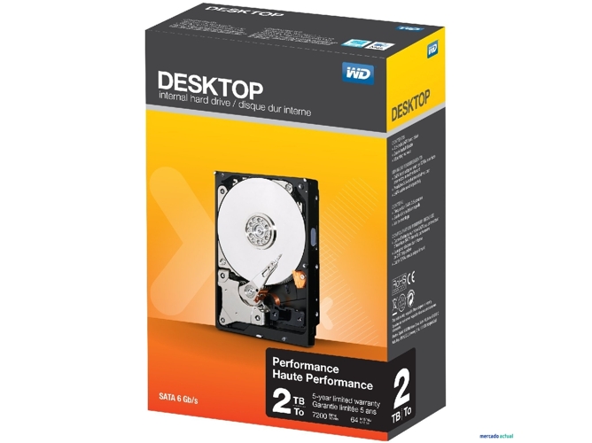 Disco HDD Interno WESTERN DIGITAL Perform (2 TB - SATA - 7200 RPM)