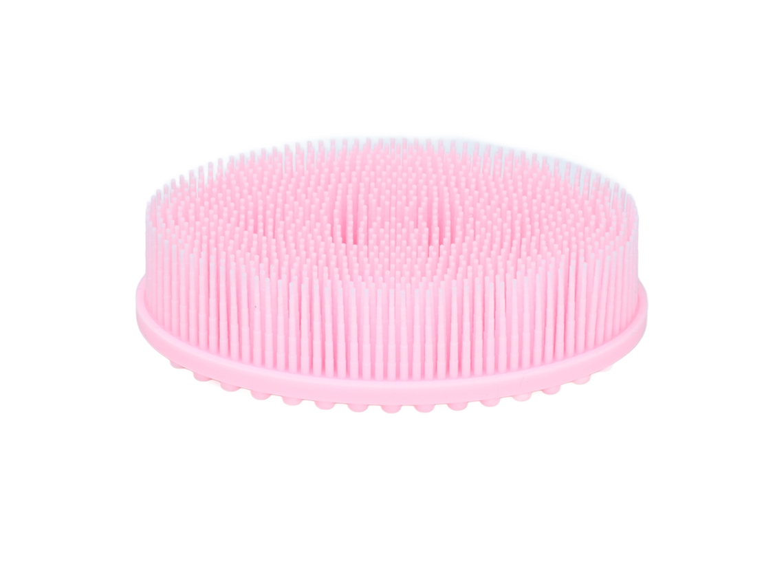 Cepillo De Baño Para Bebé De Silicona Suave Con Efecto Masaje, Limpieza Eficaz, Rosa.