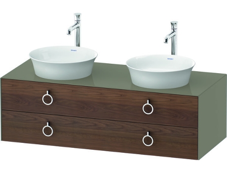 DURAVIT Tulip blanco, mueble de baño colgado en la pared, ancho 1300 x profundidad 550mm, con 2 cajones, con tirador, WT4993B