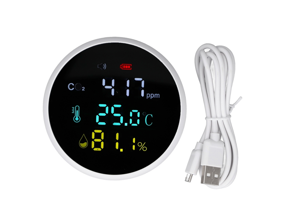 Monitor Portátil De Co2, Temperatura Y Humedad Con Alarma, 400-5000 Ppm, Detector Preciso De Calidad Del Aire