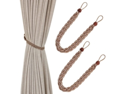 Sujetacortinas De Punto Manuales Sencillos Con Accesorios De Cordón (marrón)