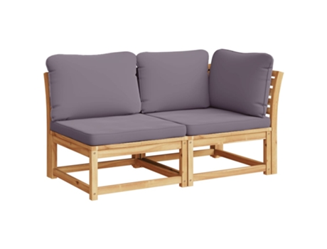 Conjunto 2 de muebles de jardín VIDAXL con cojines madera acacia