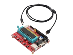 Placa de desarrollo de microcontrolador Pic16f877a con interfaz RS232 para aprendizaje práctico