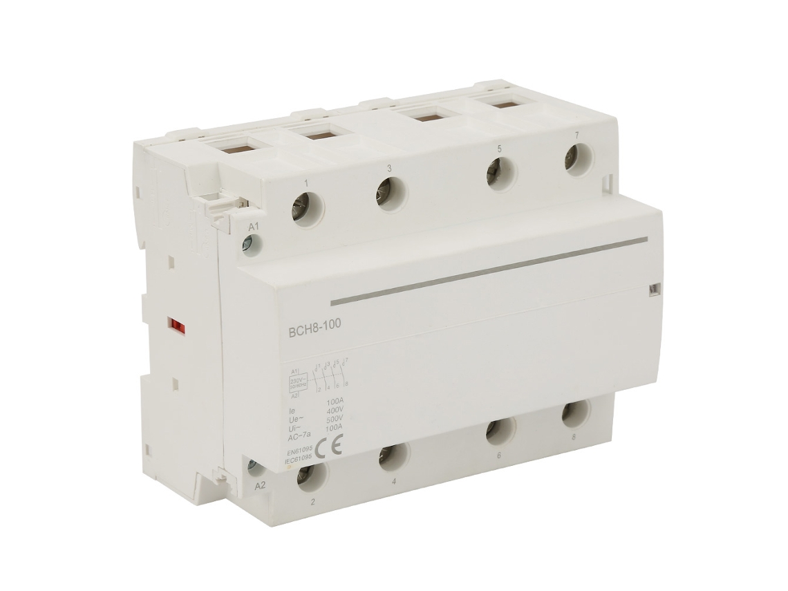 Contacto Ac Para Hogar Din Rail 4p 4no 100a 50/60hz Bajo Consumo 230v
