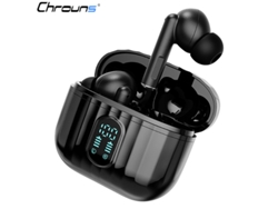 Auricular Inalámbrico Bluetooth, Chrouns Ipx5 A Prueba De Agua, Tiempo De Reproducción De 36h Con Negro