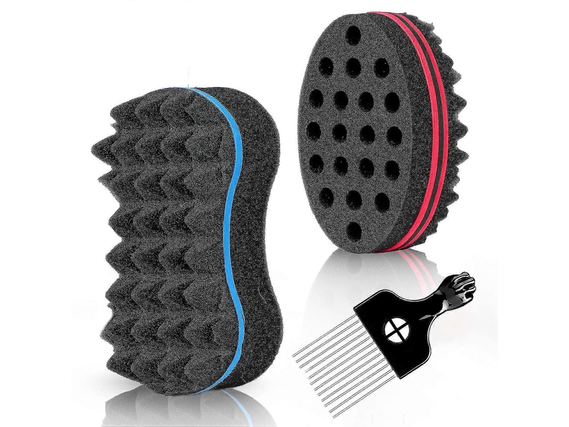 Rebe-set De 3 Esponjas Para Pelo, Cepillo De Rizos Para Hombres Y Mujeres, Esponja De Twists Para Rizos Afro