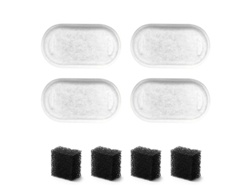 Kit Filtros Bebedero Mascota 4 Unidades + 4 Espumas Purificación Multicapa Cambio Sencillo