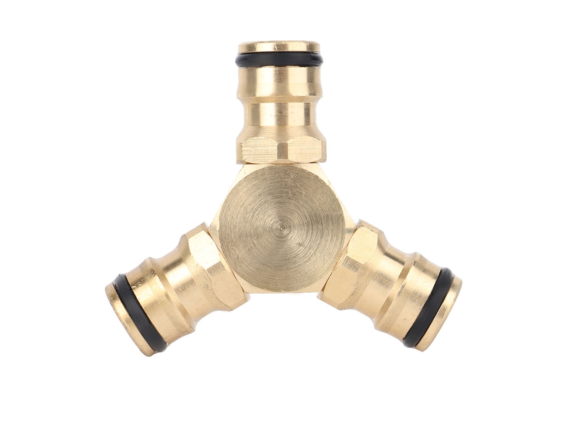 Conector Rápido En T De Latón Para Adaptador De Tubería De Manguera De Jardín