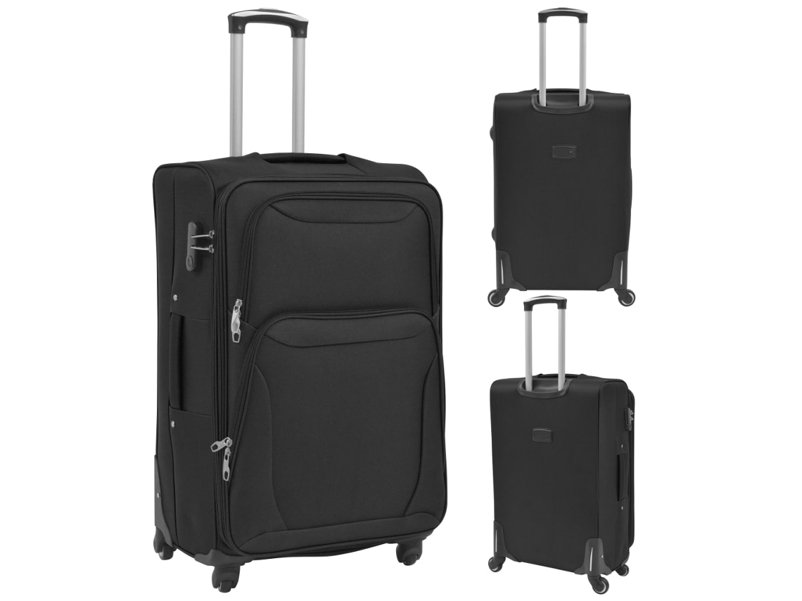 Juego de 3 carritos con maletas blandas negras EXCLUSIVAS DE LA CASA