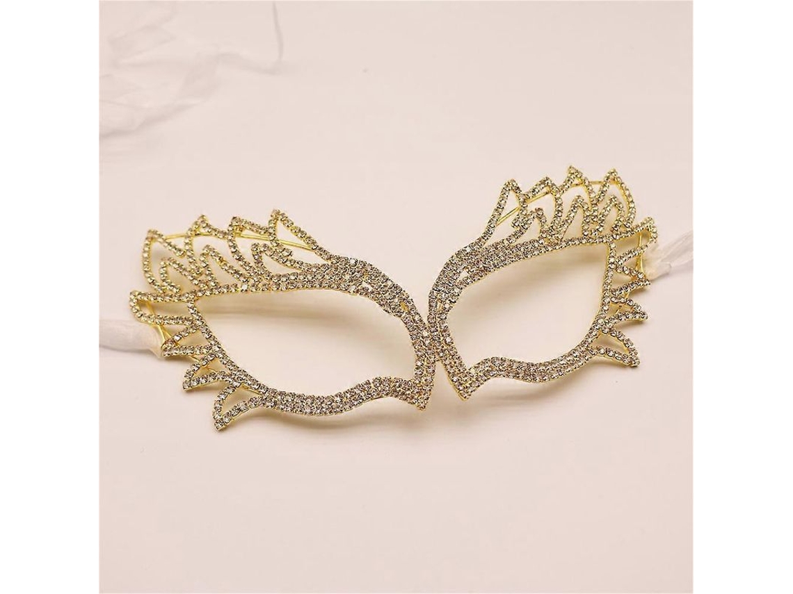Máscara De Mujer Con Diamantes De Imitación Para Fiestas De Disfraces, Bailes Y Eventos - Accesorio De Joyería