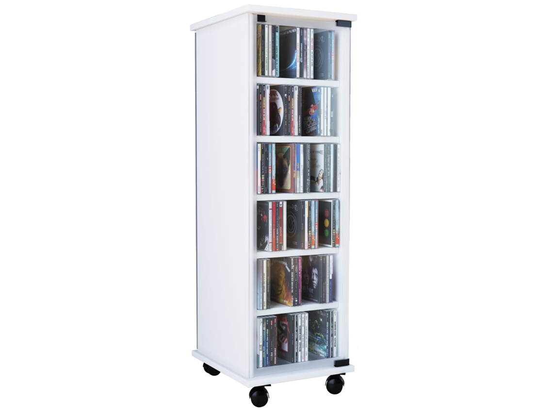 Estante de Madera para Cd DVD Valenza Vcm Puerta Cristal