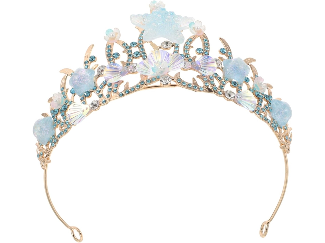 Corona De Sirena Brillante, Tiara De Conchas Marinas, Elegante Para Bodas O Fiestas.