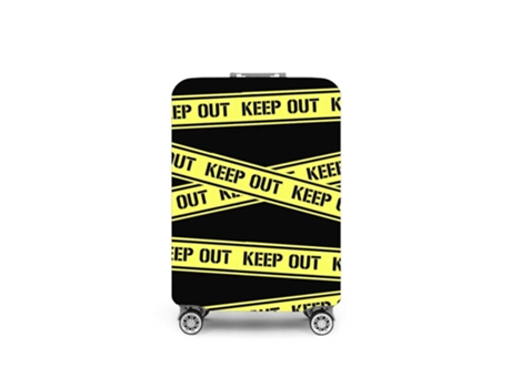 WELLHOME Funda protectora Keep Out' para maleta mediana (55-65 cm) reutilizable con cremallera