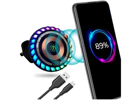 Cargador Inalámbrico Teléfono Luces Reactivas La Música Móvil CHRONUS Negro