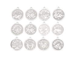 Juego De 12 Colgantes De Acero Inoxidable Con Los Signos Del Zodiaco Para Collares, Pulseras Y Manualidades.