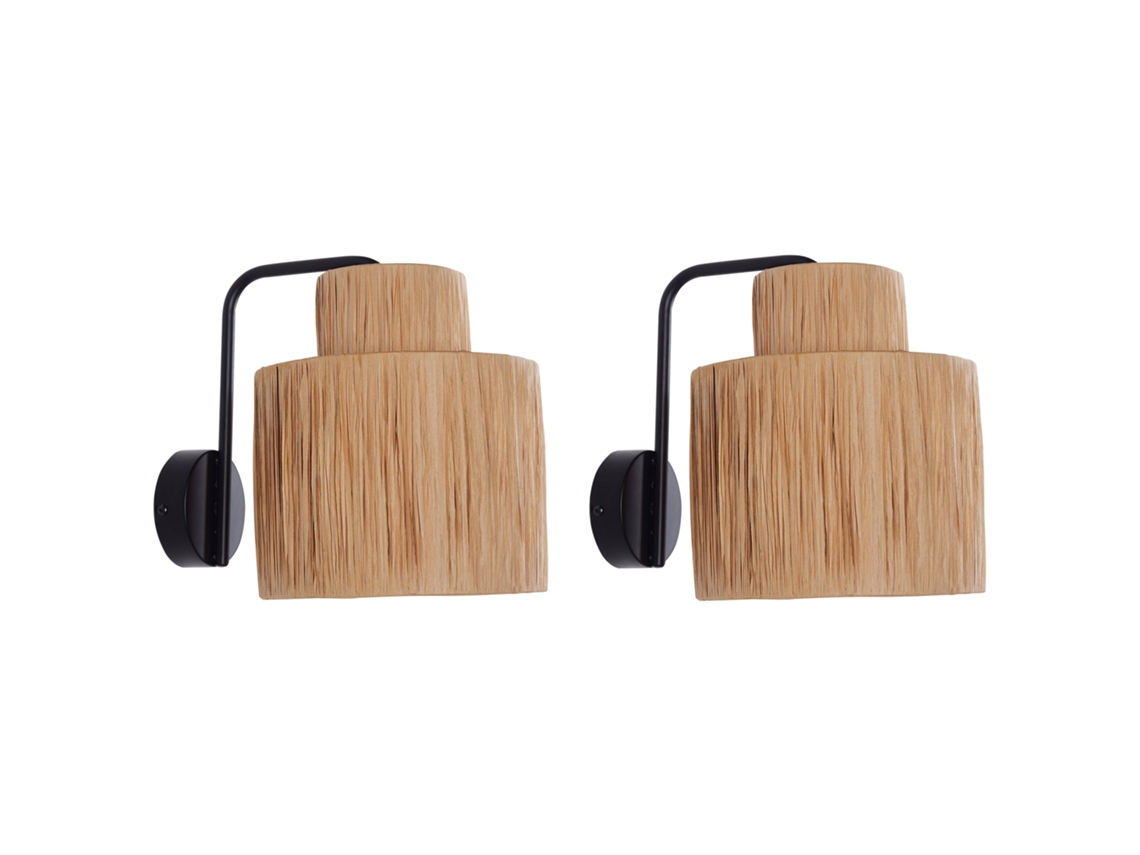 Lámpara de pared BELIANI Shinfa de Hoja de palma Natural 30x23x30