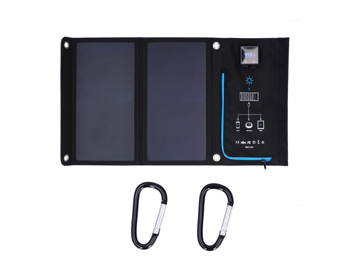 Bolsa Cargador Solar Portátil Plegable Exterior Com Portas Usb Para Telefones Inteligentes E Tablets