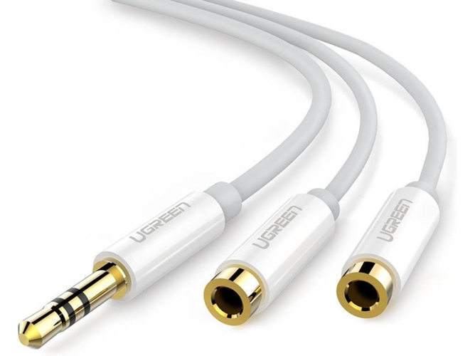 Cable de Audio UGREEN (25 cm - Blanco)