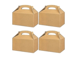 50 cajas blancas para regalos de fiesta, cajas de dulces con asas, bolsas de papel para galletas, modelo Gable B Hengjian