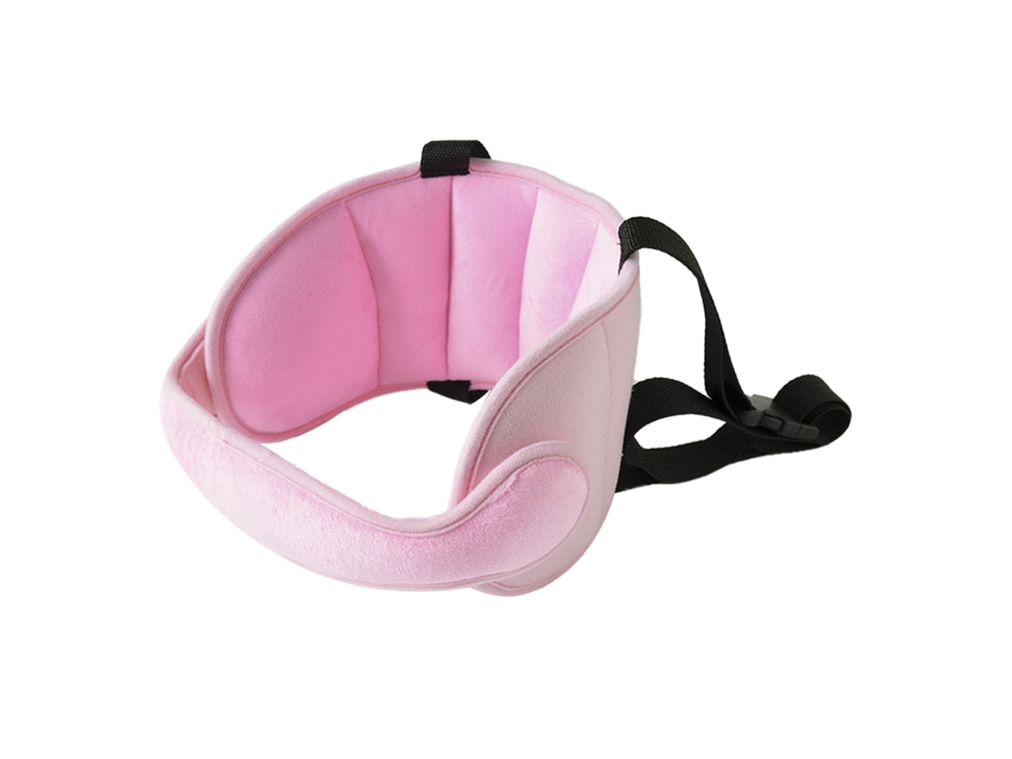 Suporte De Cabeça Para Assento De Carro Para Bebês E Crianças Com Faixa Ajustável Rosa