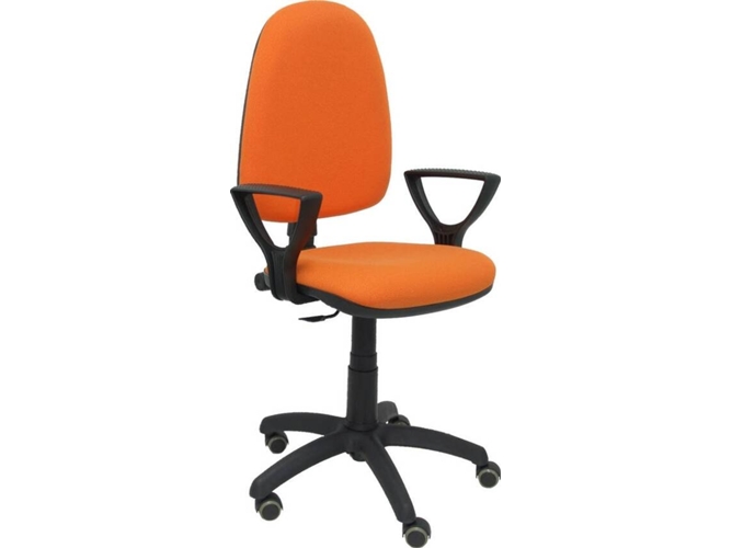 Silla de Escritorio Operativa PYC Ayna Naranja BF RP con ruedas antiarañazos (Brazos Fijos - Tejido)