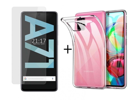 Carcasa + Protector de Pantalla Samsung Galaxy A71 TUMUNDOSMARTPHONE Pack Transparente