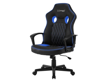 Silla Gaming Con Función Balancín Asiento Ancho Imitación Cuero Negro/Azul ML-DESIGN