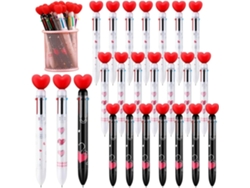 24 Bolígrafos Retráctiles Con Forma De Corazón Para El Día De San Valentín, Para Adultos.