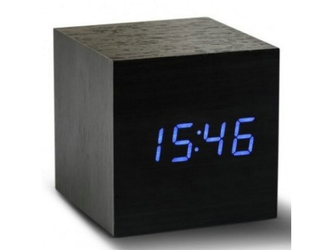 XYVONA Despertador Com Textura De Madeira, Design Moderno Em Cubo Com Visor Lcd Suave Para Viagens Em Casa Ou No Escritório, Compacto E Portátil Com Múltipla