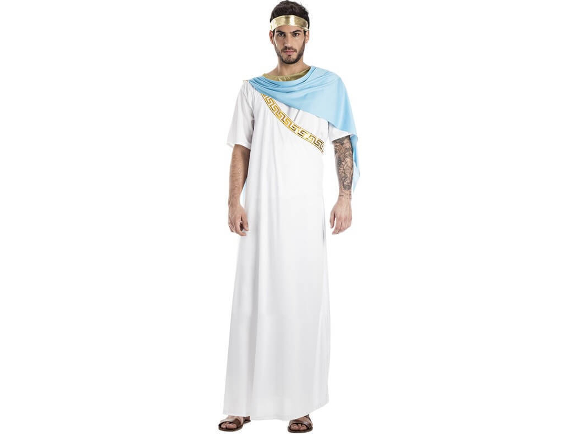 Disfraz de Hombre DISFRAZZES Sacerdote Griego Blanco (Talla: M/L)