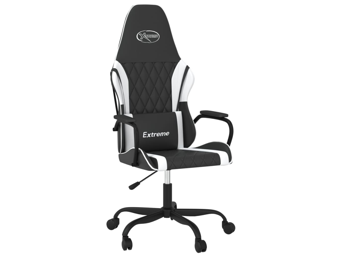 Silla gaming cuero sintético VIDAXL negro y blanco
