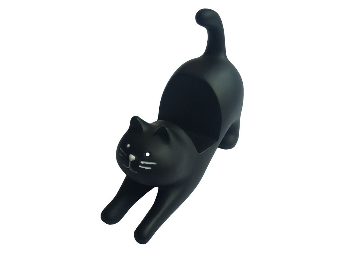 Soporte Para Teléfono Móvil Con Forma De Gato Negro Estirado (1 Unidad)