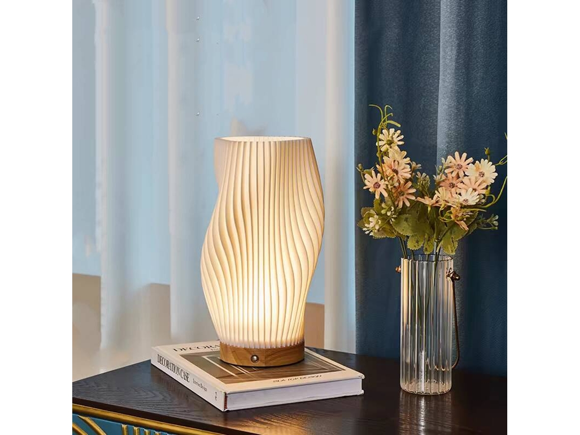 Luminária De Cabeceira Com Dimmer Sensível Ao Toque — 3 Modos De Cor, Controle Por Botão — Altura: 28 Cm