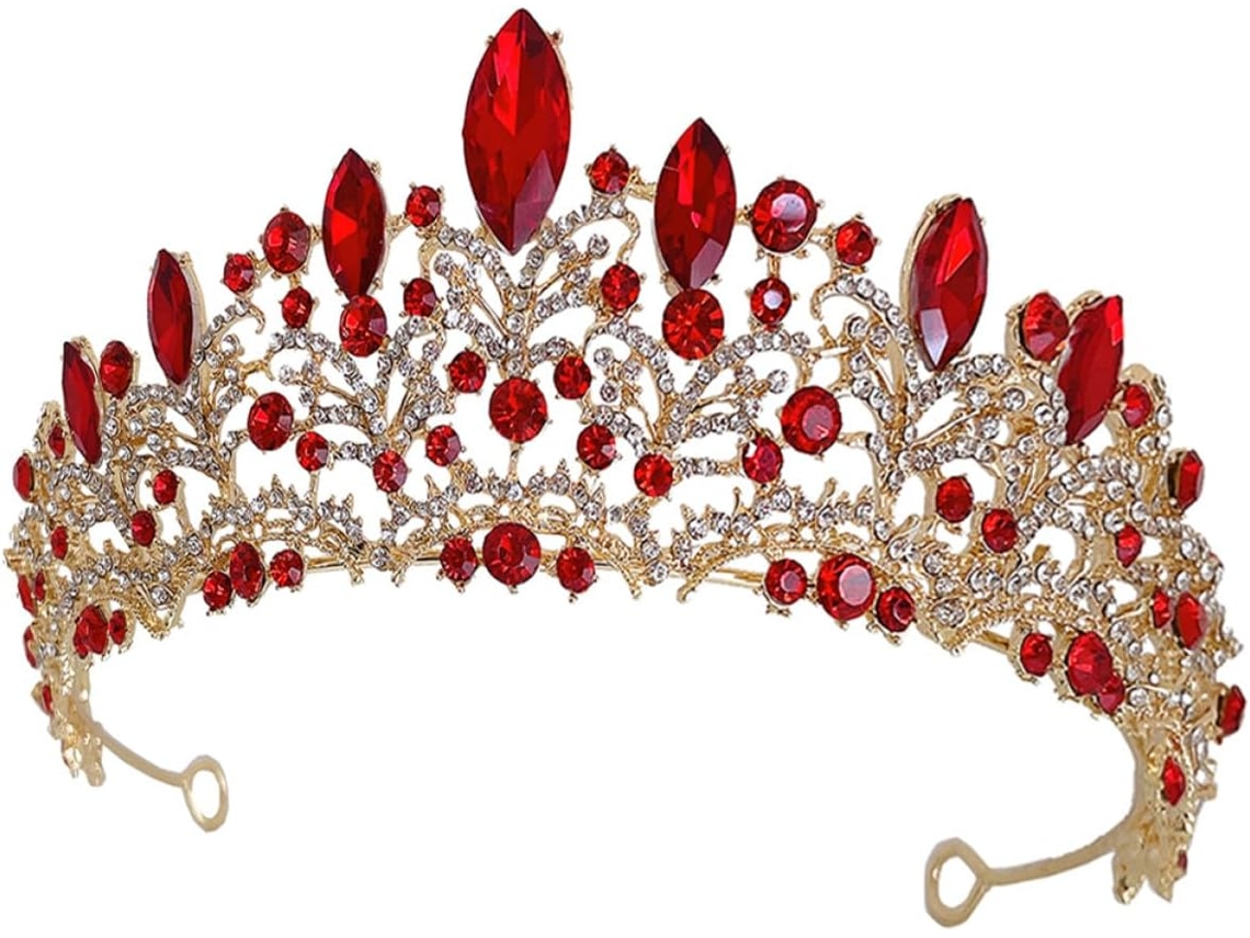 Tiara De Boda Elegante De Aleación De Zinc Rojo De Ciieeo, Fácil De Usar, Accesorio Para
