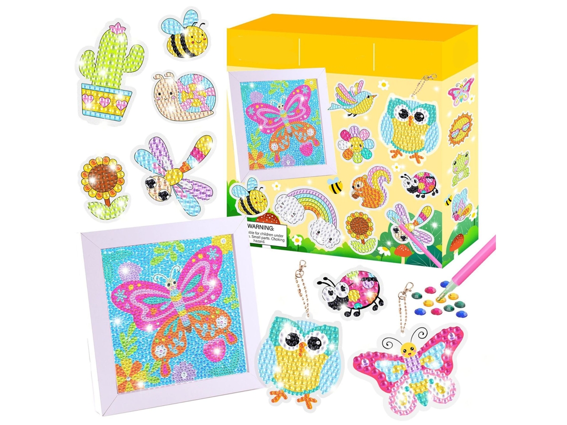 Kit de dibujo con diamantes de imitación, llavero, marco de fotos, seguro, práctico, bonito