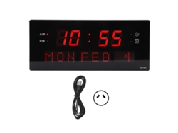 Reloj de pared LED Baok con marco negro, estilo elegante, pantalla digital para el hogar y la oficina.