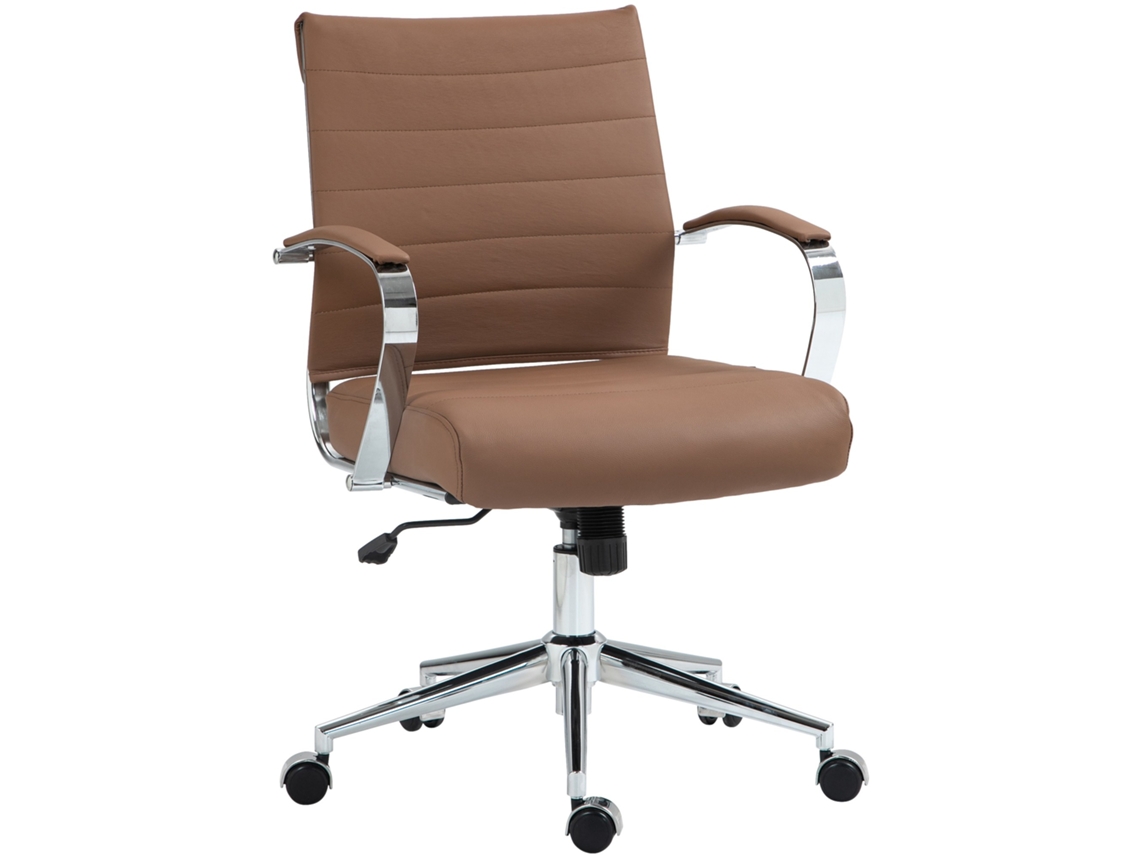 Silla de oficina Oakland marrom claro/couro genuíno CLP