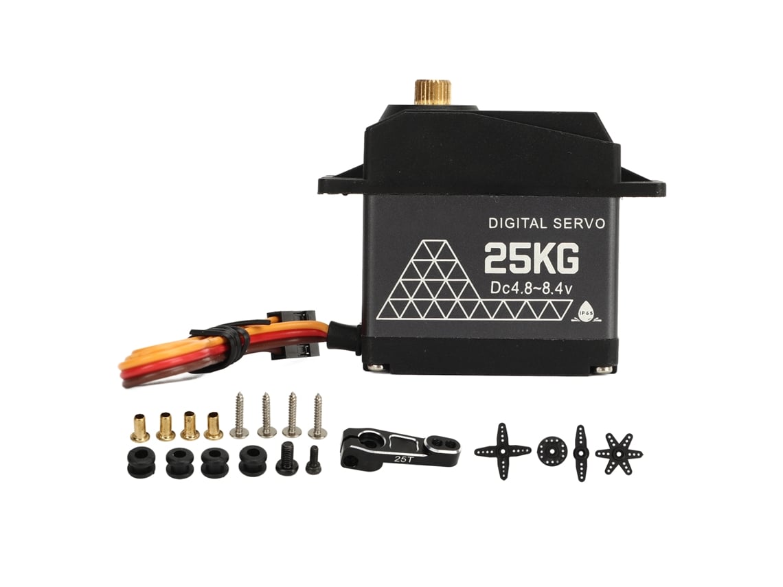Servo Digital Rc 25kg 4.8-8.4v Com Rolamentos De Bola Dupla À Prova D'água Para Carro Rc 1/10 1/12 Robô