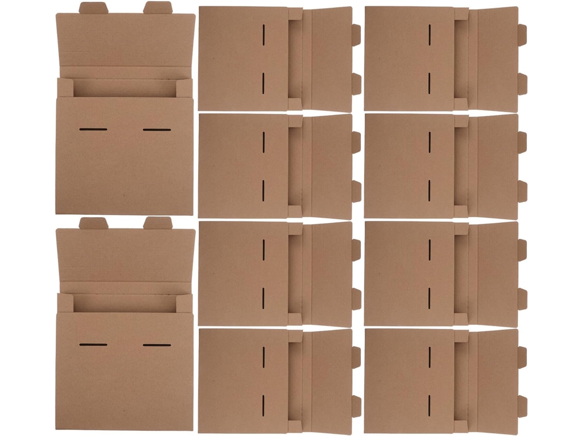 10 Cajas De Cartón Kraft Marrón Para Envíos Con Cierre De Lengüeta, Estructura Reforzada Y Gruesa.